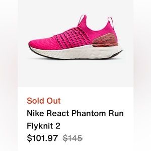 SOLD 🙅🏼‍♀️ Wmns React Phantom Run Flyknit 2 'Pink Prime Zebra'